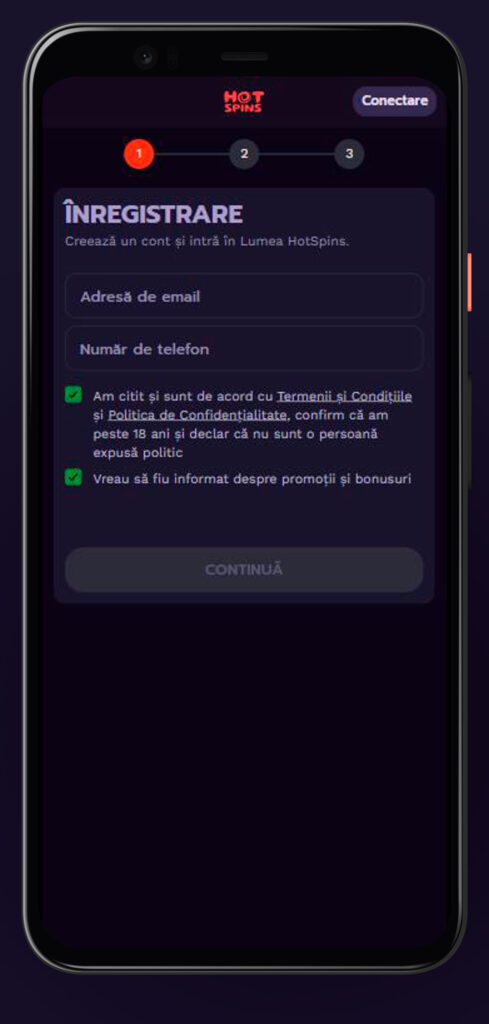 înregistrare cazinou hotspins
